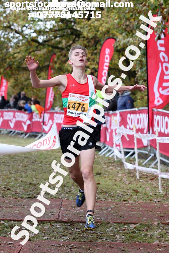 Mens under-17s National Cross Country Relay, Berry Hill Park, Mansfield. Photo:  David T. Hewitson/Sports for All Pics